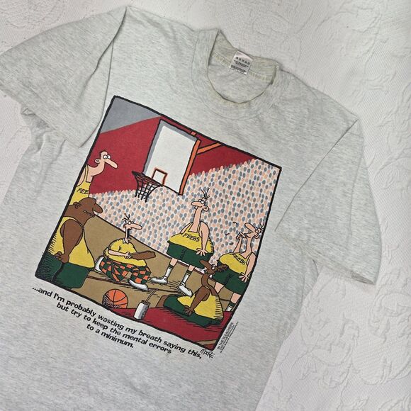 Vintage Fruit Of The Loom 90s Basketball Comic Strip Graphic Shirt Mens Large - Picture 1 of 7